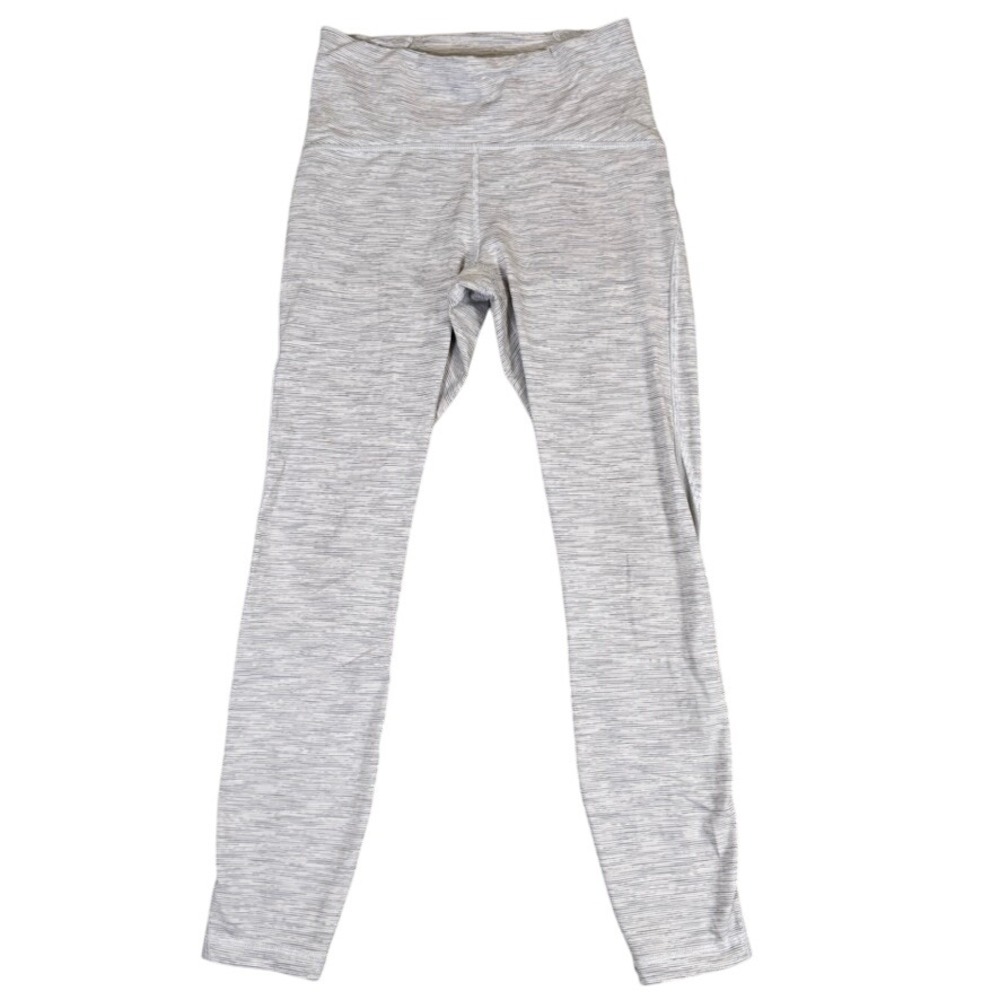 Lululemon High Rise Mesh Panel Leggings Grey White Space Dye Size 6